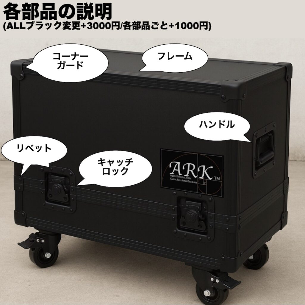 ARK ツアーケース 各部品の説明 オールブラック