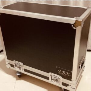 ARK amp case with black panels and a silver frame